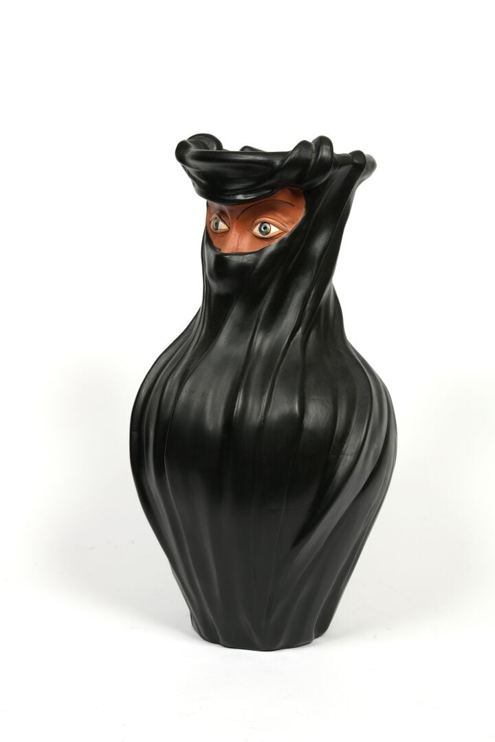 JEAN MARAIS (1913-1998) - Le Touareg - Grand vase à corps de forme ovoïde torse…