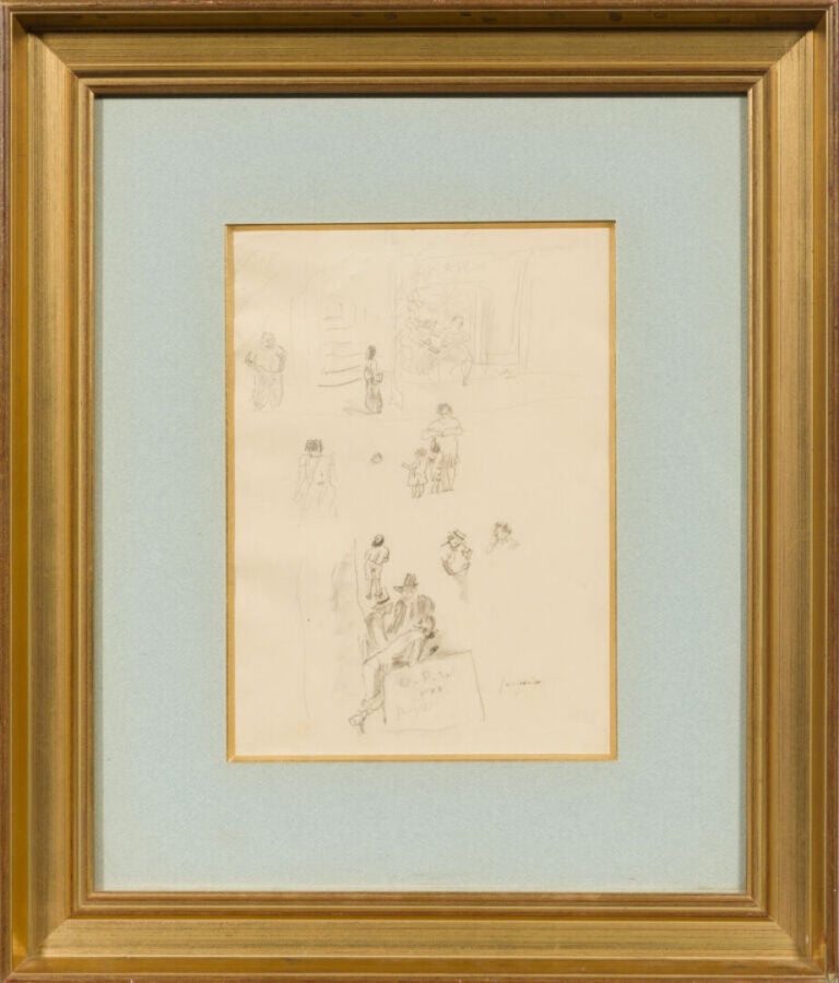 JULES PASCIN (1885-1930) - Scènes de vie, double face - Recto : crayon et fusai…