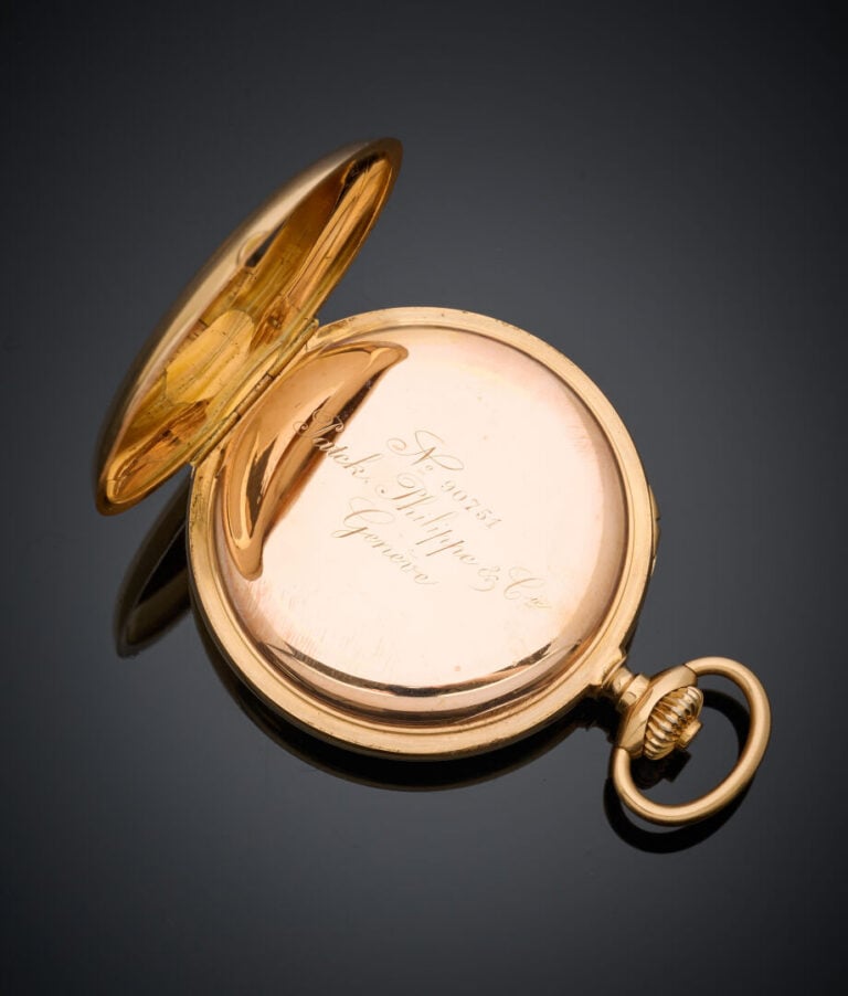 PATEK PHILIPPE & Cie - MONTRE de POCHE SAVONNETTE en or jaune (750‰) guilloché…