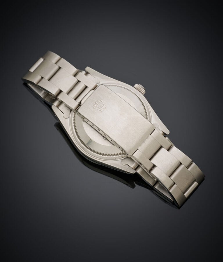 ROLEX - BRACELET MONTRE ronde, modèle "Oyster Perpetual Date" en acier. Lunette…