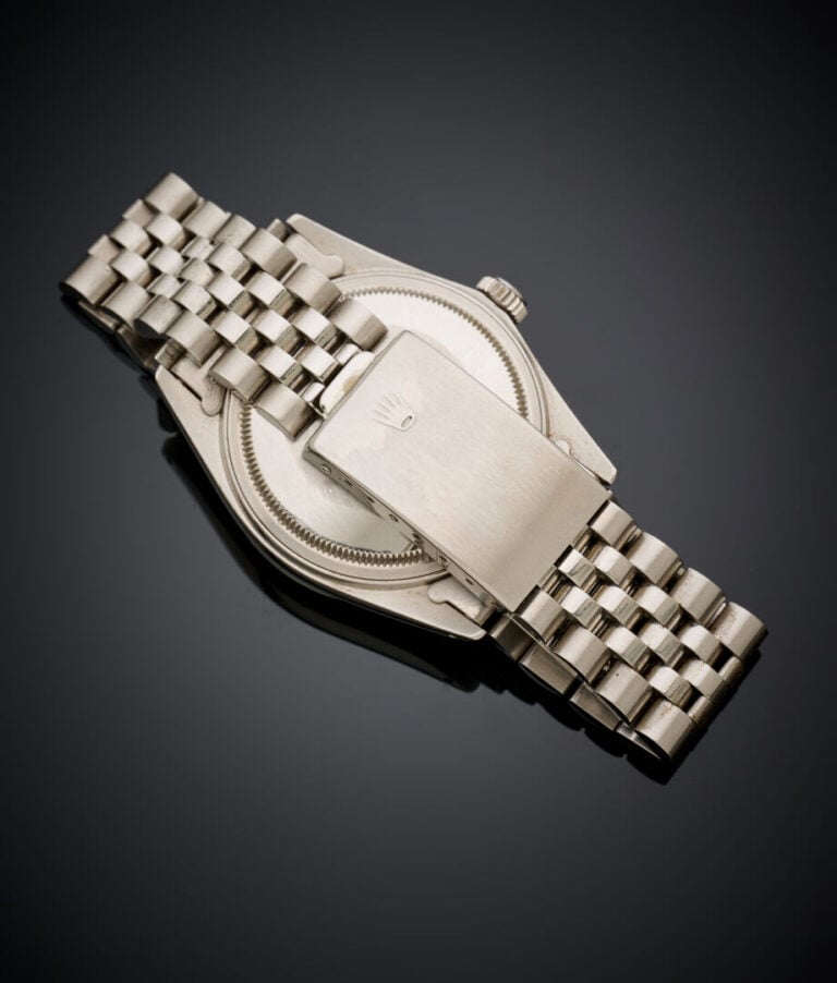 ROLEX - BRACELET MONTRE ronde, modèle "Oyster Perpetual Datejust" en acier. Cad…