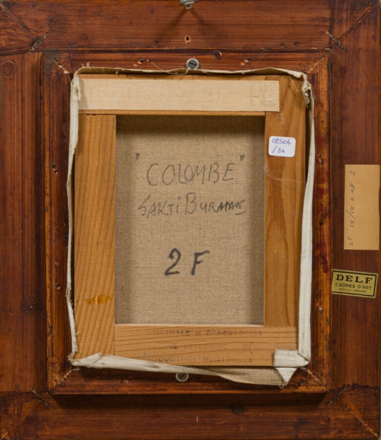 SAKTI BURMAN (1935-) - Colombe - Huile sur toile, signée en bas à gauche, contr…