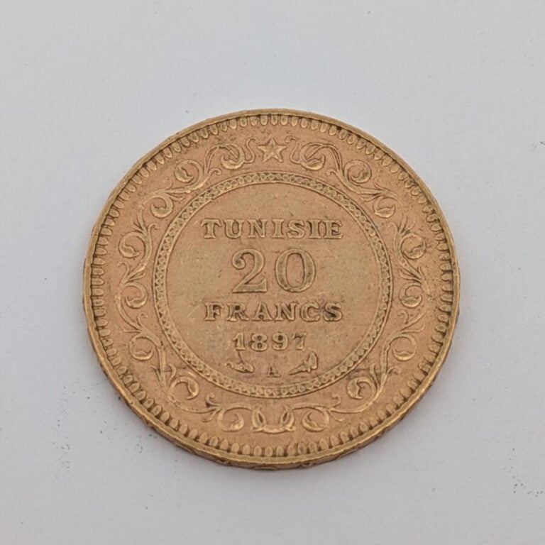 TUNISIE - 1 pièce de 20 francs or - Poids net: 6.4g