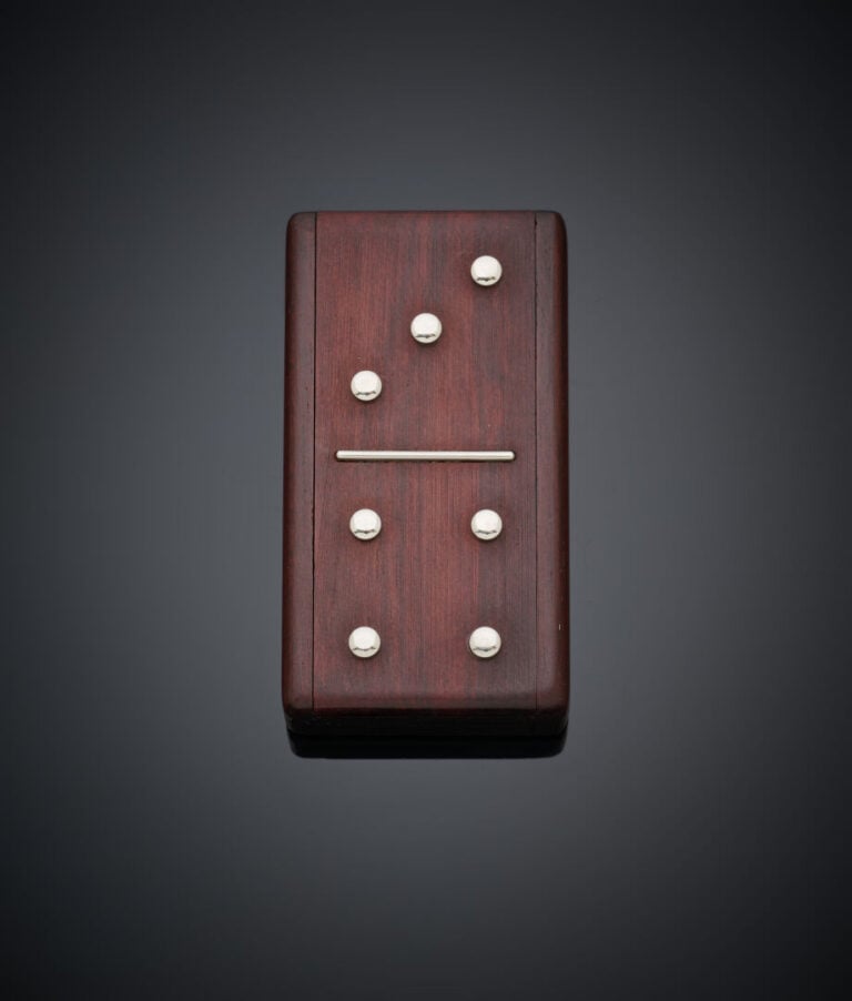 VAN CLEEF & ARPELS - MONTRE DE POCHE "Domino" rectangulaire en bois d'amourette…