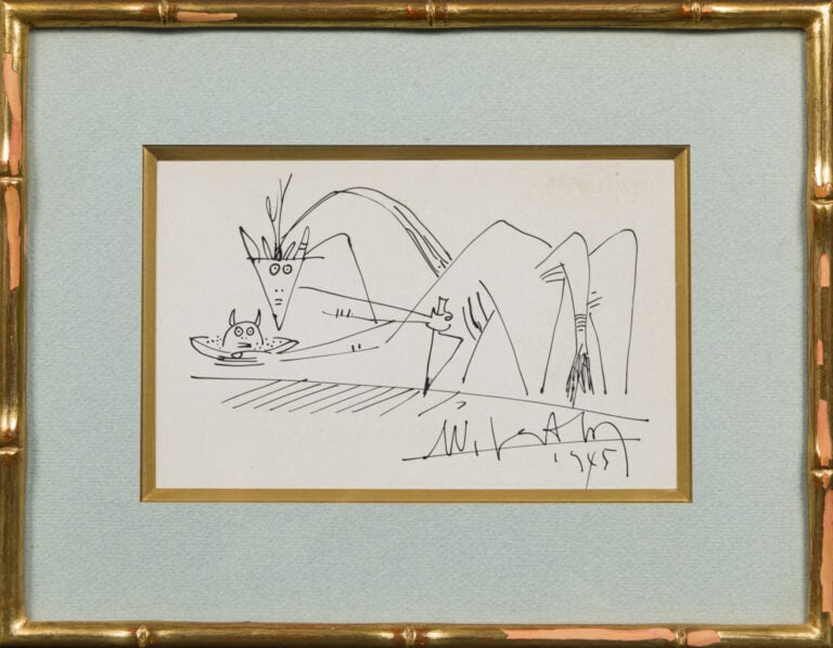 WIFREDO LAM (1902-1982) - Composition, 1945 - Encre sur papier, signée et datée…