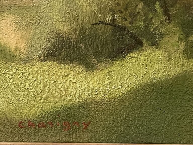 André CHARIGNY (1902-2000) - Paysage à la barque - Huile sur toile - Signée en…