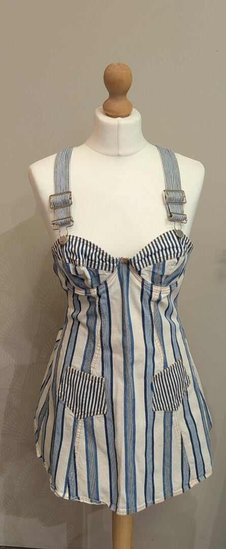 CHRISTIAN LACROIX JEANS - Robe salopette en jean en 2 parties composé d'un bust…