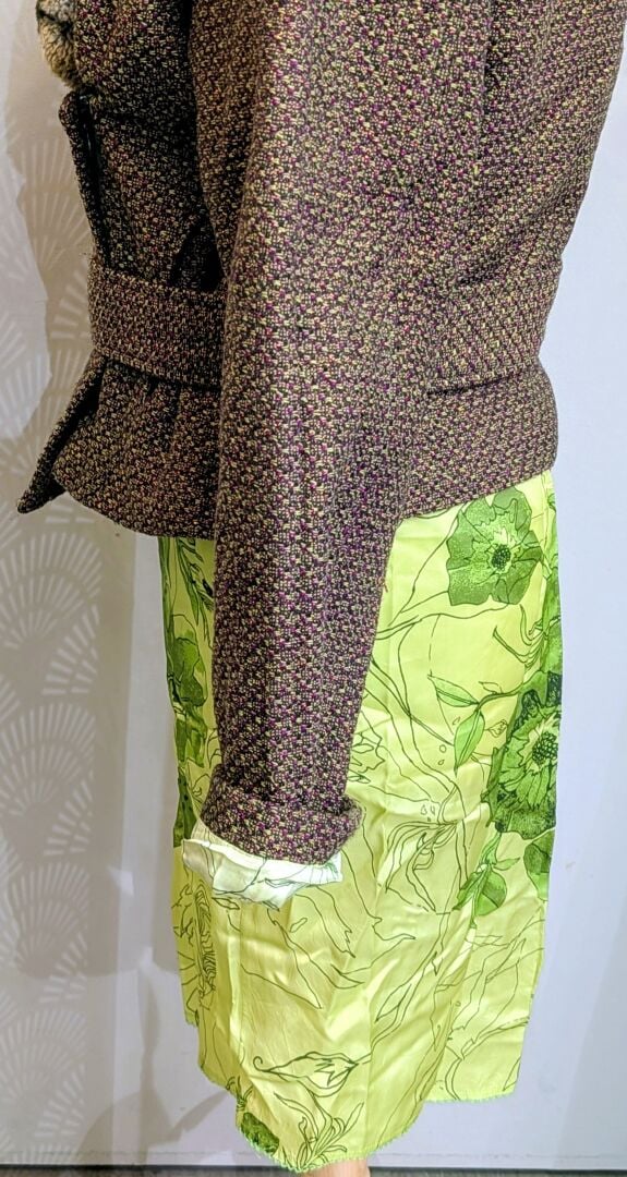 CHRISTIAN LACROIX - Tailleur comprenant une veste en laine avec col en imitatio…