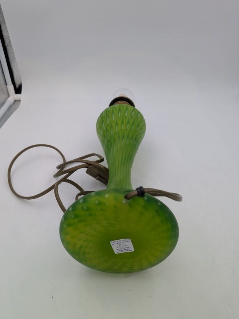 Cristallerie LA ROCHERE - Pied de lampe balustre en verre marmoréen dans les to…