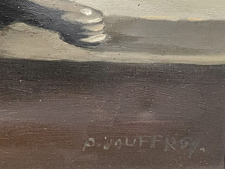 Georges JOUFFROY (1912-2000) - Nature morte à la miche de pain, verre d'eau et…
