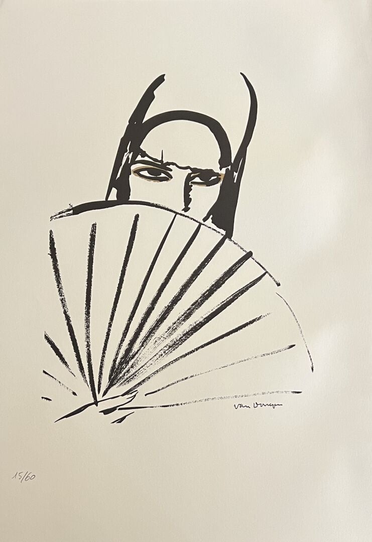KEES VAN DONGEN (1877-1968) - Femme à l'éventail (1927) - Lithographie signée e…