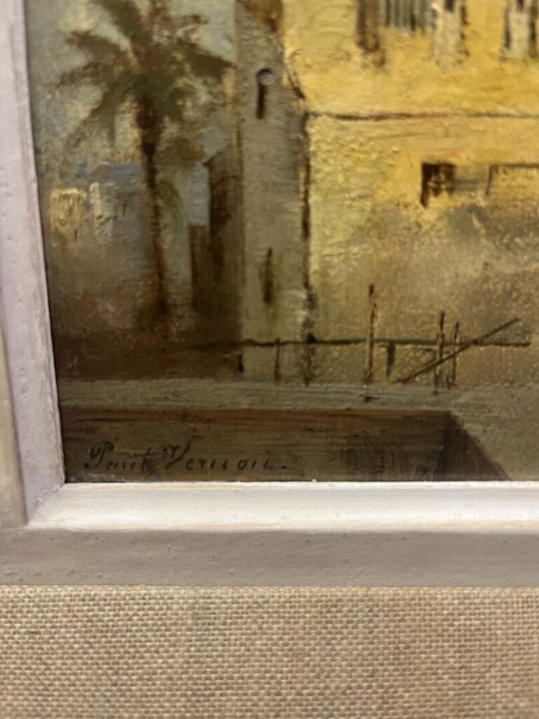 Paul VERNON (1796-1875) - Vue de ville orientale (Istanbul ?) - Huile sur panne…