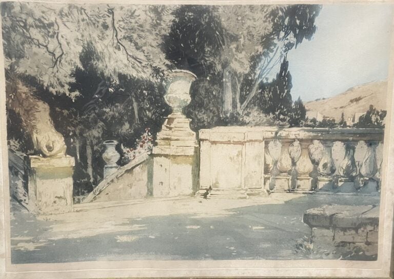 Pierre VIGNAL (1855-1925) - "Pont blanc à Venise" et "Terrasse à Etex" - Deux a…