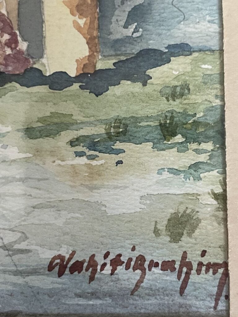 Réunion deux aquarelles orientalistes - Signées chacune de deux artistes différ…