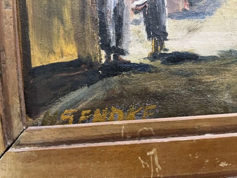 SENDKE ? (XXe) - Le souk / scène orientaliste - Huile sur toile signée en bas à…