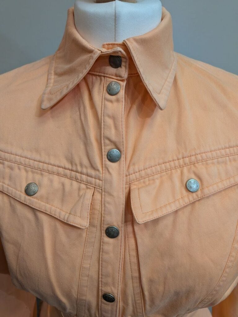 THIERRY MUGLER - Veste en coton corail. - T.381