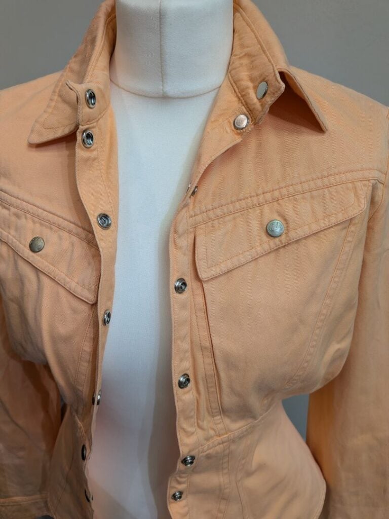 THIERRY MUGLER - Veste en coton corail. - T.381