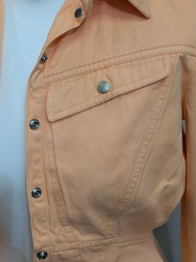 THIERRY MUGLER - Veste en coton corail. - T.381