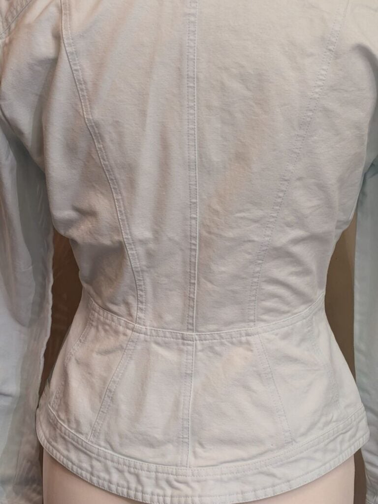 THIERRY MUGLER - Veste en coton turquoise. - T.38