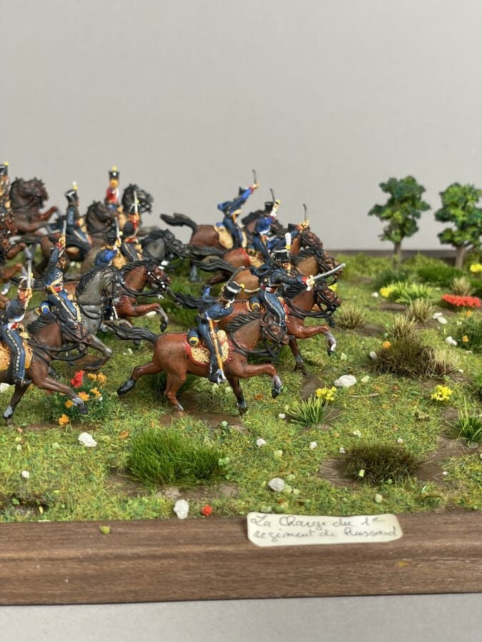 Diorama - Figurines ITALERI au 1/72ème représentant la charge du 1er régiment d…