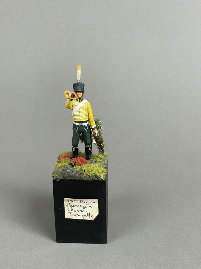 Trompette du 19ème régiment de chasseur à cheval de la ligue.1807 - Figurine 54…